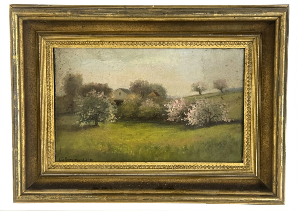 O/C CHARLES GRANT BEAUREGARD "APPLE BLOSSOM TIME" 1901 (1856 - 1919) 8" X 13" (1 of 6)