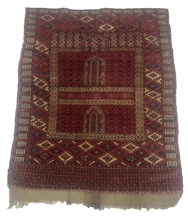 LATE 19THC. ANTIQUE TEKKE TURKOMEN, 62 1/2" X 49" (1 of 5)