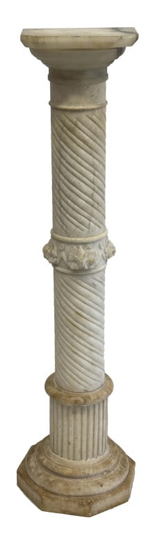 ALABASTER PEDESTAL 43" TALL, TOP 9 3/8" X 9 1/4" (1 of 6)