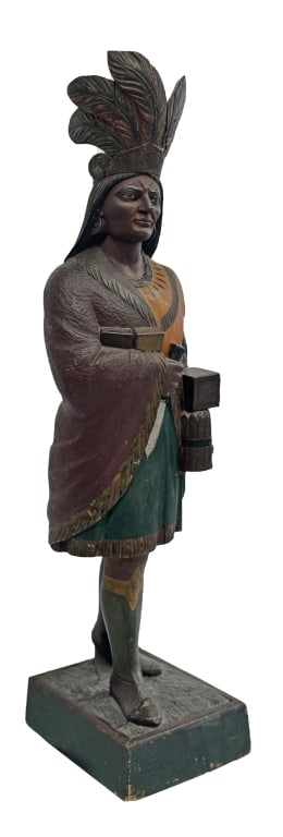 19THC. TOBACCONIST FIGURE IN OLD SURFACE ATTRIBUTED TO ROBB, NYC 59" TALL - 3