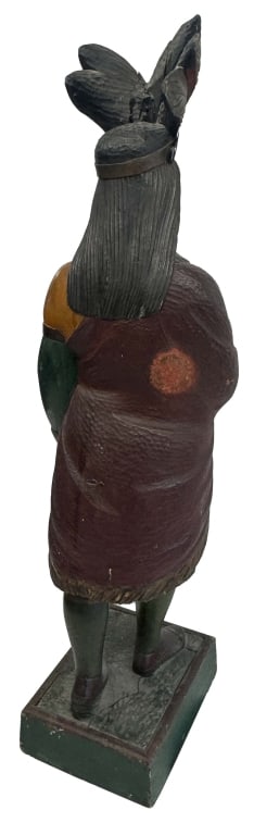 19THC. TOBACCONIST FIGURE IN OLD SURFACE ATTRIBUTED TO ROBB, NYC 59" TALL - 6
