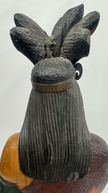 19THC. TOBACCONIST FIGURE IN OLD SURFACE ATTRIBUTED TO ROBB, NYC 59" TALL - 7