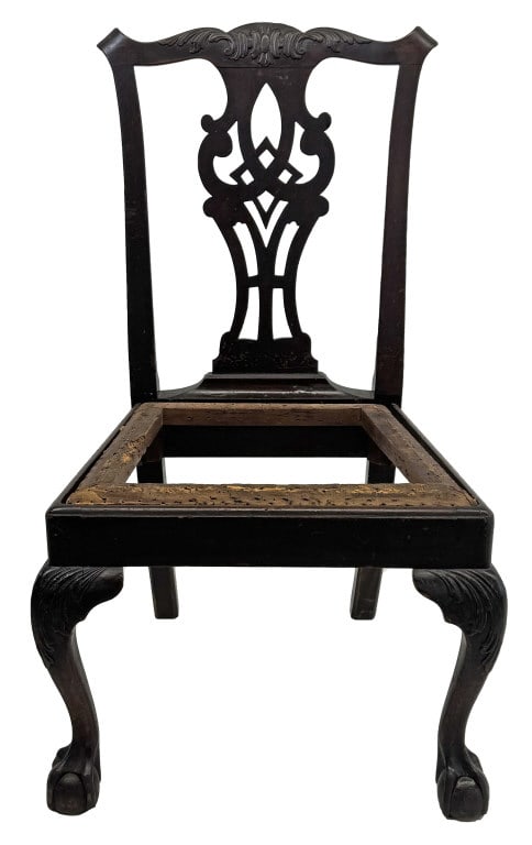 NY CHIPPENDALE DIAMOND BACK SIDE CHAIR 38" TALL X 23" W X 17" DEEP 17" SEAT HEIGHT: NY CHIPPENDALE DIAMOND BACK SIDE CHAIR 38" TALL X 23" W X 17" DEEP 17" SEAT HEIGHT
