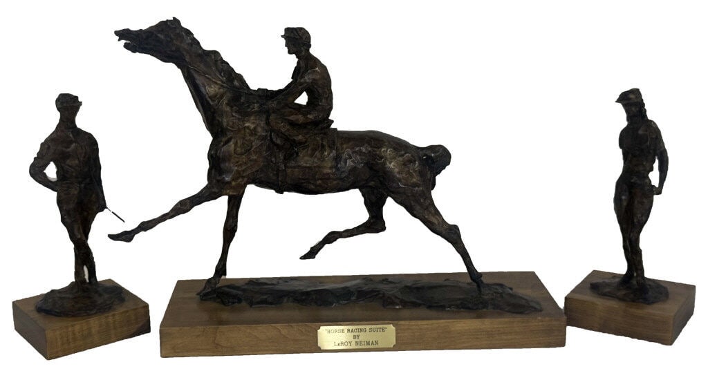 LEROY NEIMAN BRONZE "HORSE RACING SUITE" # 36/ 100 18 1/2" X 24" (1 of 9)