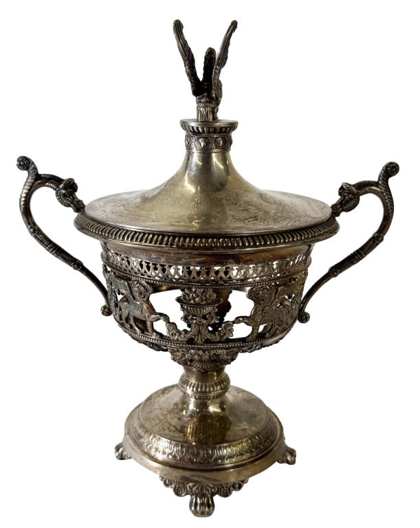 CONTINENTAL SILVER COVERED DISH, NO LINER TOUCHMARK (UNCERTAIN AS TO SILV. CONTENT) 20 TROY OZ (1 of 5)