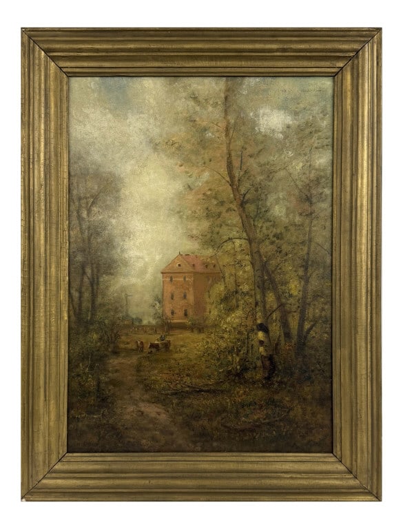 OIL/CANVAS C. H. MILLER "QUEENS FARM, LONG ISLAND" 32" X 24": OIL/CANVAS C. H. MILLER "QUEENS FARM, LONG ISLAND" 32" X 24"