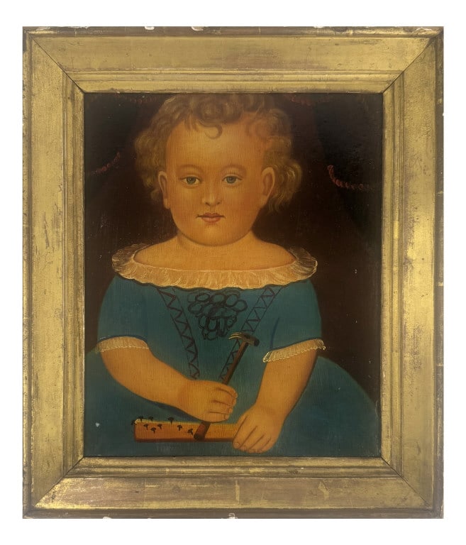 20 THC. PORTRIAT "BOY WITH HAMMER" OIL/ BOARD IN THE MANNER OF PRIOR 13 1/4" X 10 3/4" SITE SIZE (1 of 6)