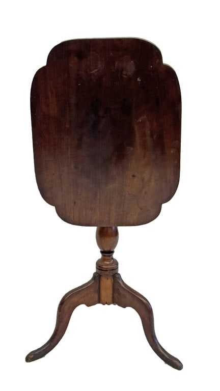 19THC. NEW ENGLAND MAHOGANY TILT TOP CANDLESTAND 28 3/4" X 23 1/2" X 17 3/4" (1 of 4)