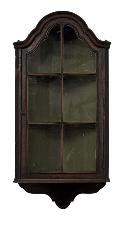 GEO III 18THC. HANGING CORNER CABINET WITH GLAZED DOOR 41" X 20" X 13" (1 of 4)