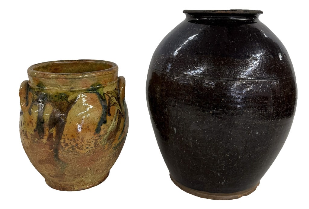 2 PCS. NYS REDWARE, 1 WESTERN NY BY ROCHESTER POTTERY, BLOOMFIELD, LARGEST 13 1/2" (1 of 11)