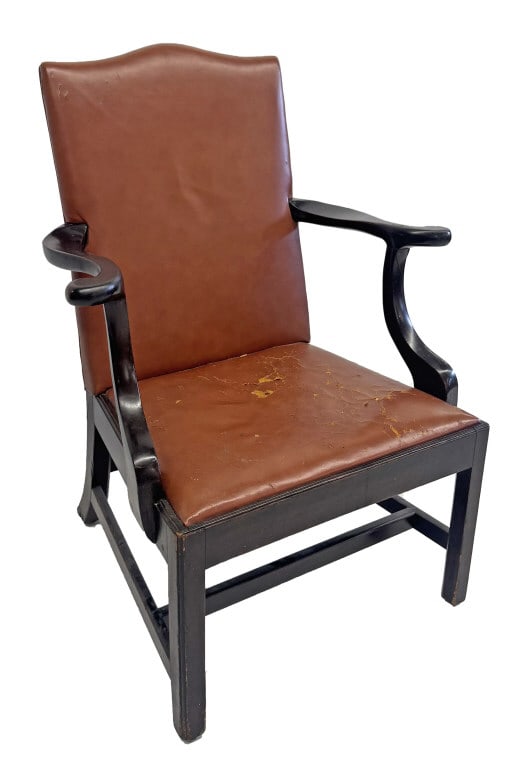 18THC. CHIPPENDALE ARM CHAIR 36 1/4" X 27 1/4" X 20 1/4" SEAT 15 3/4" (1 of 4)
