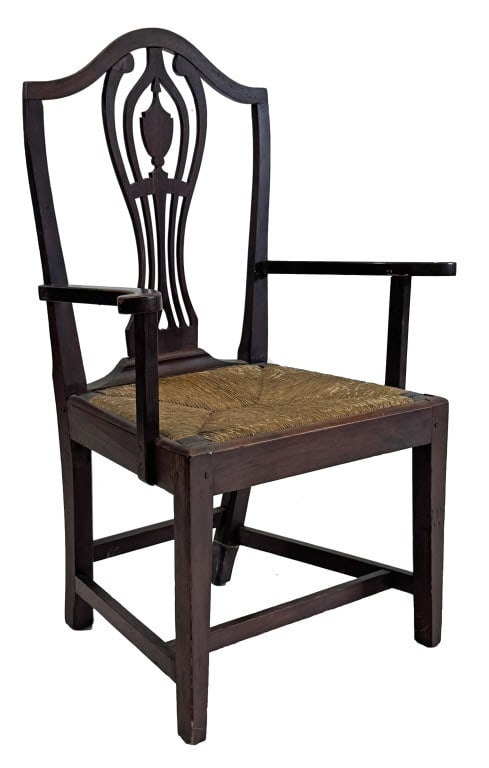 URN BACK FEDERAL ARM CHAIR 39 1/8" X 25 3/4" X 16 1/2" W/ 16 3/8" SEAT HGT (1 of 4)