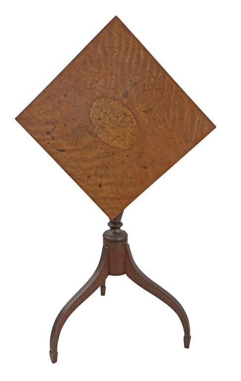 SPIDER LEG TILT TOP SPADE LEG CANDLESTAND, IN GOOD SURFACE 29" X 16 7/8" X 17 1/2" (1 of 6)