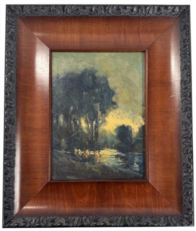TONALIST OIL / BOARD SGND LOWER LEFT INDISTINCTLY 9" X 6 1/2" (1 of 3)