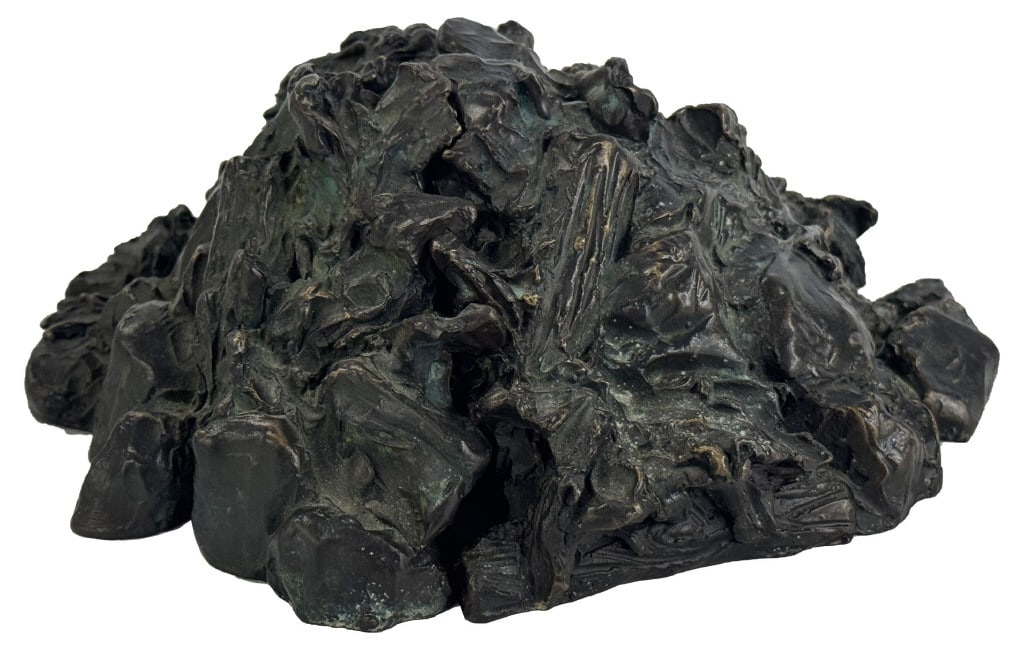 TWO PIECE BRONZE, CAVERN WITH HOUND 2 3/4" X 7 1/2" X 7" (1 of 9)