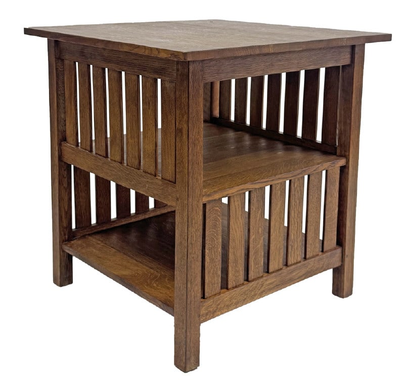 STICKLEY MISSION OAK ENCYCLOPEDIA TABLE 29 1/2" X 27 1/4" X 27" (1 of 4)