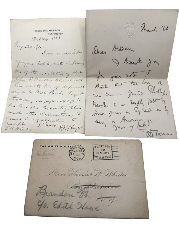 HAND WRITTEN LETTER FROM PRES. RUTHERFORD B. HAYES ON WHITE HOUSE STATIONARY & 1 ONE FROM SIR JOHN (1 of 6)