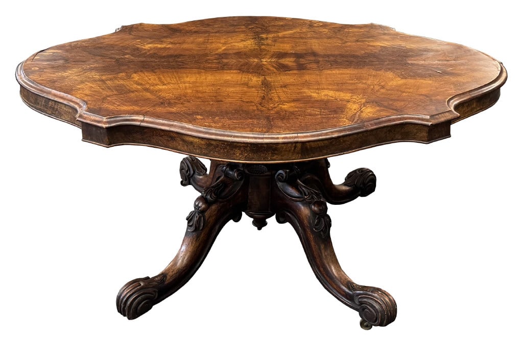 CIRCASSIAN WALNUT TILT TOP BREAKFAST TABLE (1 of 10)