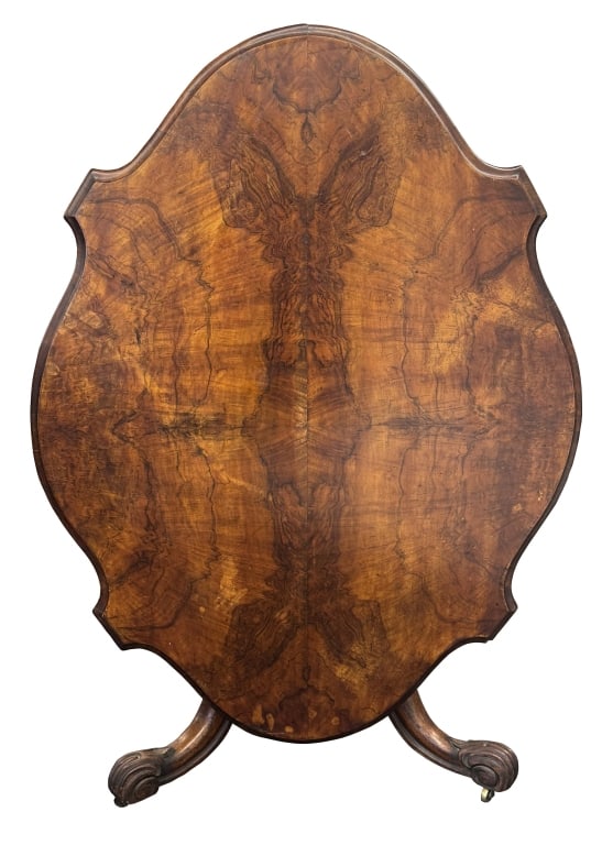CIRCASSIAN WALNUT TILT TOP BREAKFAST TABLE - 2