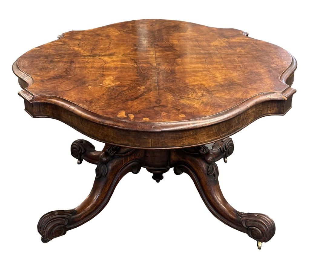CIRCASSIAN WALNUT TILT TOP BREAKFAST TABLE - 3