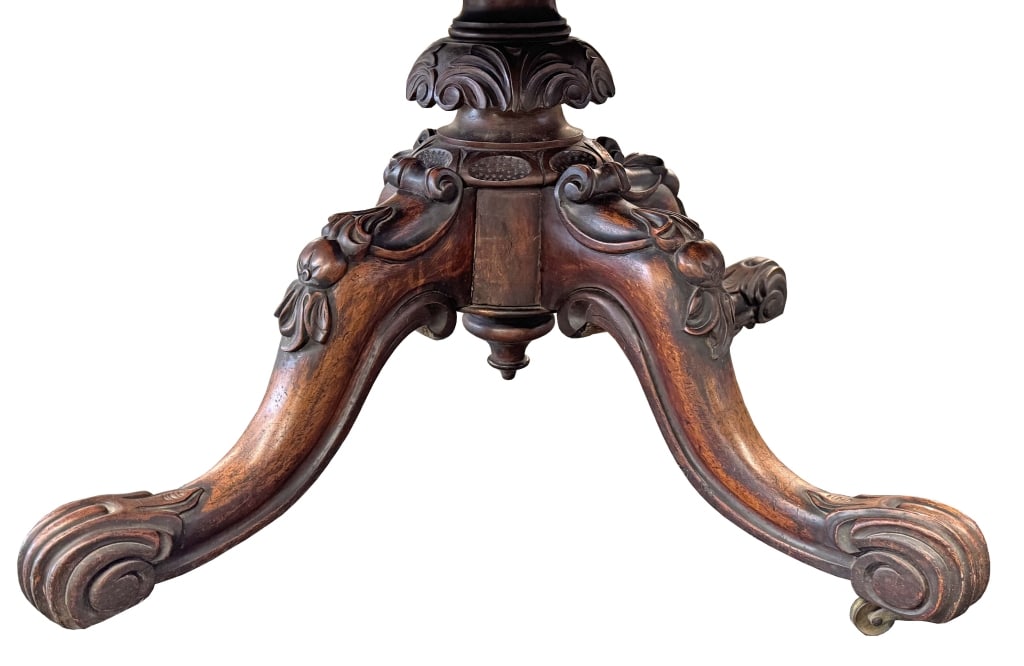 CIRCASSIAN WALNUT TILT TOP BREAKFAST TABLE - 6