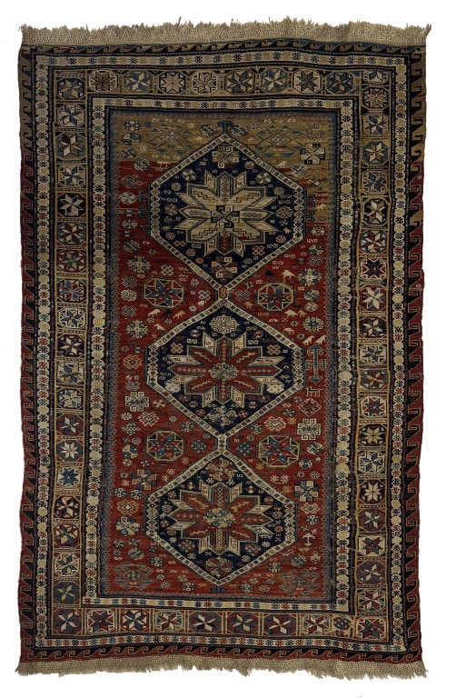 ANTIQUE SOUMAC AREA RUG 4'4" X 5'10" (1 of 4)