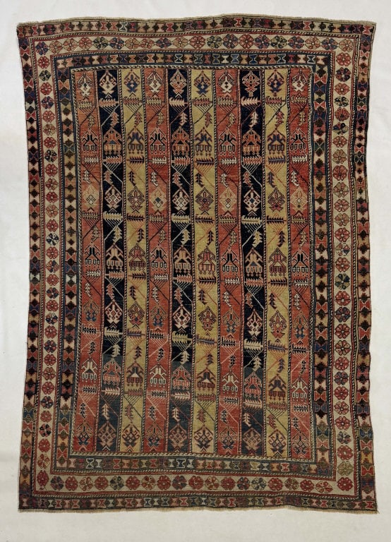 SEMI ANTIQUE HAMADAN AREA RUG 4'5" X 6'6" (1 of 4)