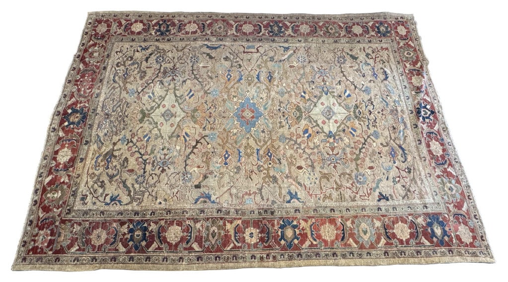 OVER SIZED ANTIQUE MAHAL SULTANIBAD CARPET 14' 2" X 10' 4" (1 of 6)