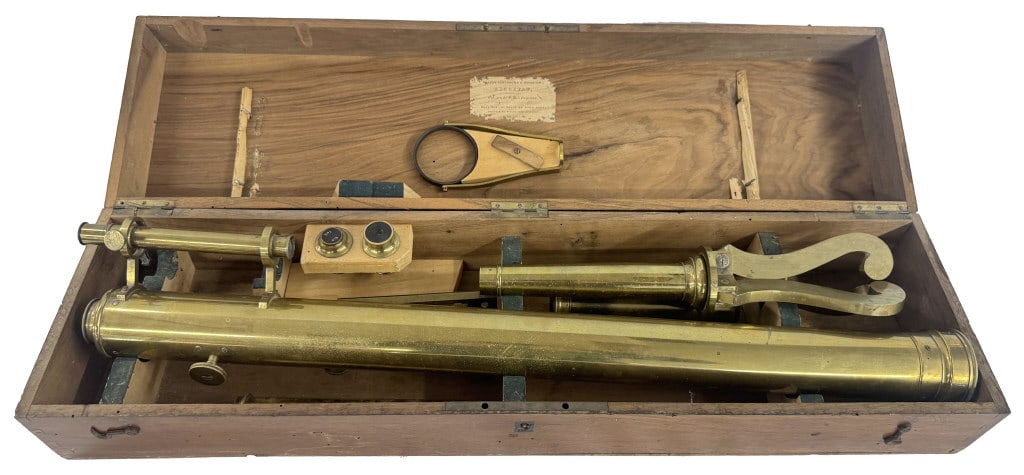 FRENCH 19THC. ASTRONOMICAL TELESCOPE BY SECRETAN AU PARIS, CASE 6 1/2" X 33" X 9" (1 of 8)