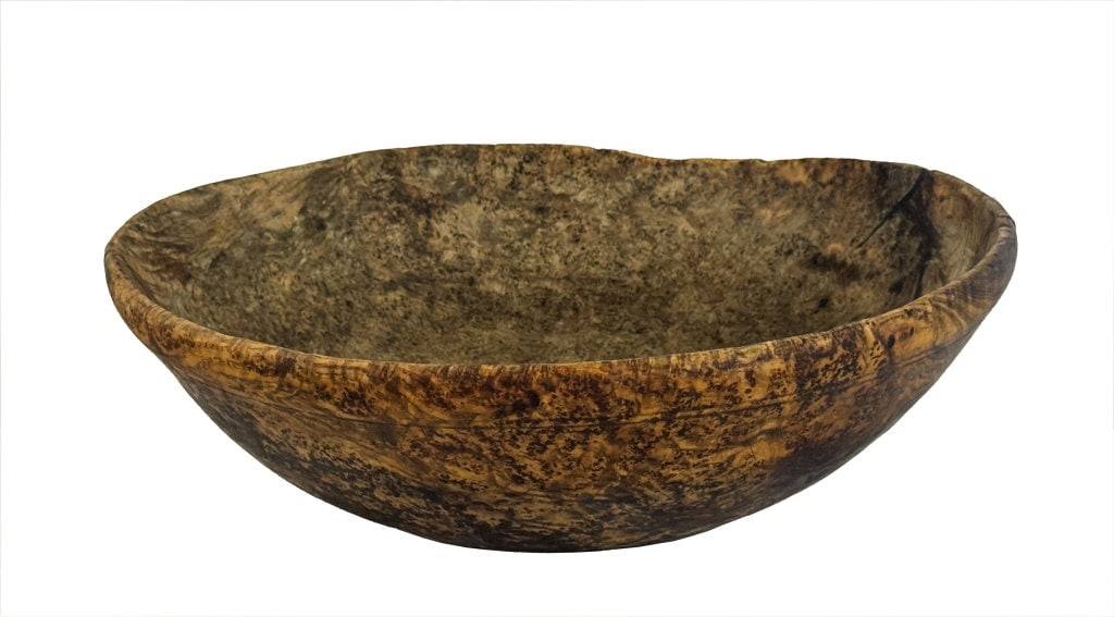AMERICAN 18THC. BURL BOWL 14" DIAM (1 of 4)