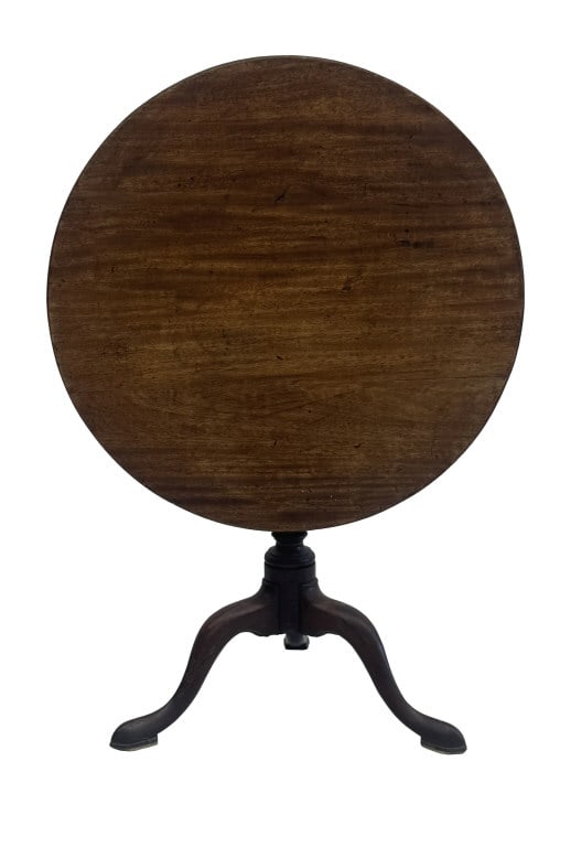 18THC. QUEEN ANNE TILT TOP TEA TABLE, OLD SURFACE 29" X 30 7/8" X 30 1/8" (1 of 9)
