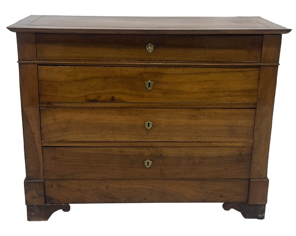 CHARLES X WALNUT FOUR DRAWER COMMODE 33 1/2" X 43" X 19 3/8" (1 of 5)