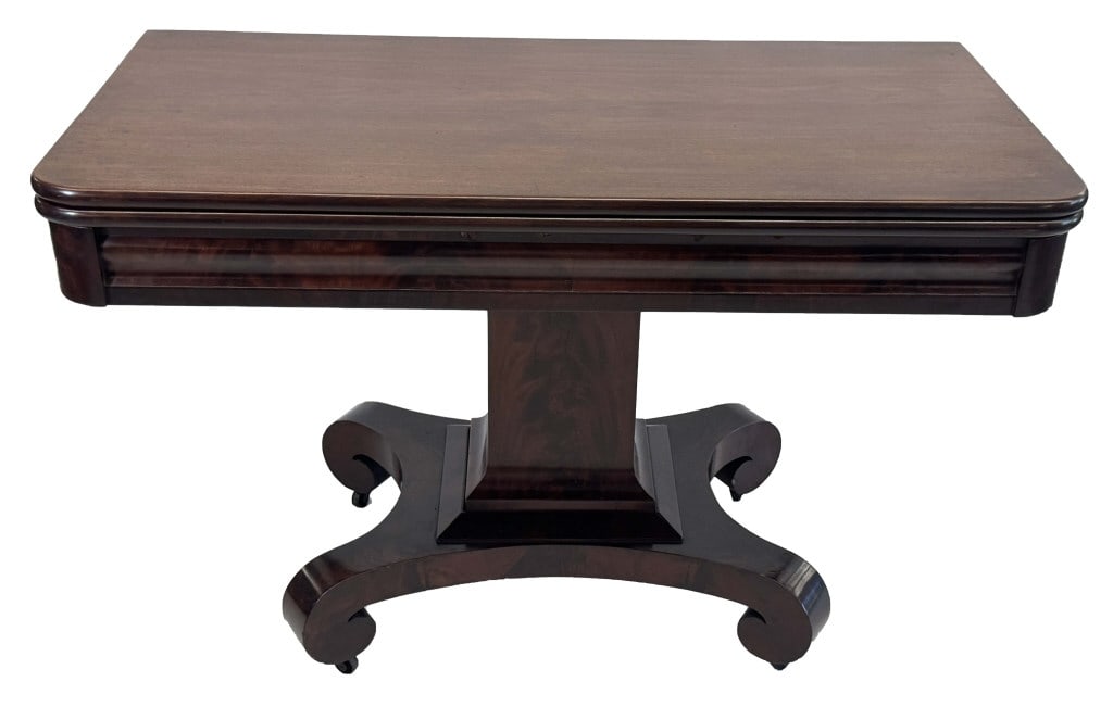 OVERSIZED AMERICAN C.1840 BREAKFAST / CARD TABLE 30" X 46" X 46" OPEN 30" X 46" X 23" CLOSED (1 of 7)