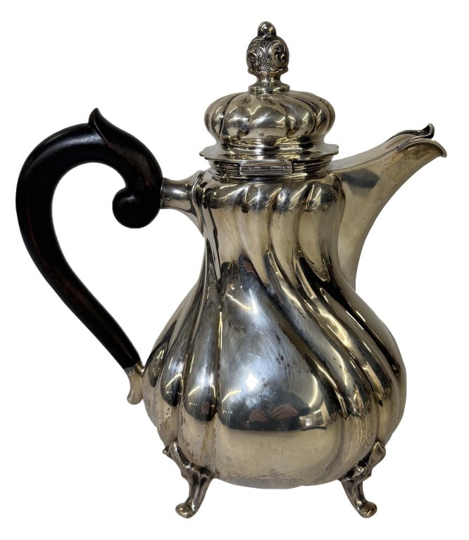 WATTY STERLING SILVER SILVER COFFEE POT 10" TALL APPROX. 26.59 TROY INC. HANDLE (1 of 7)