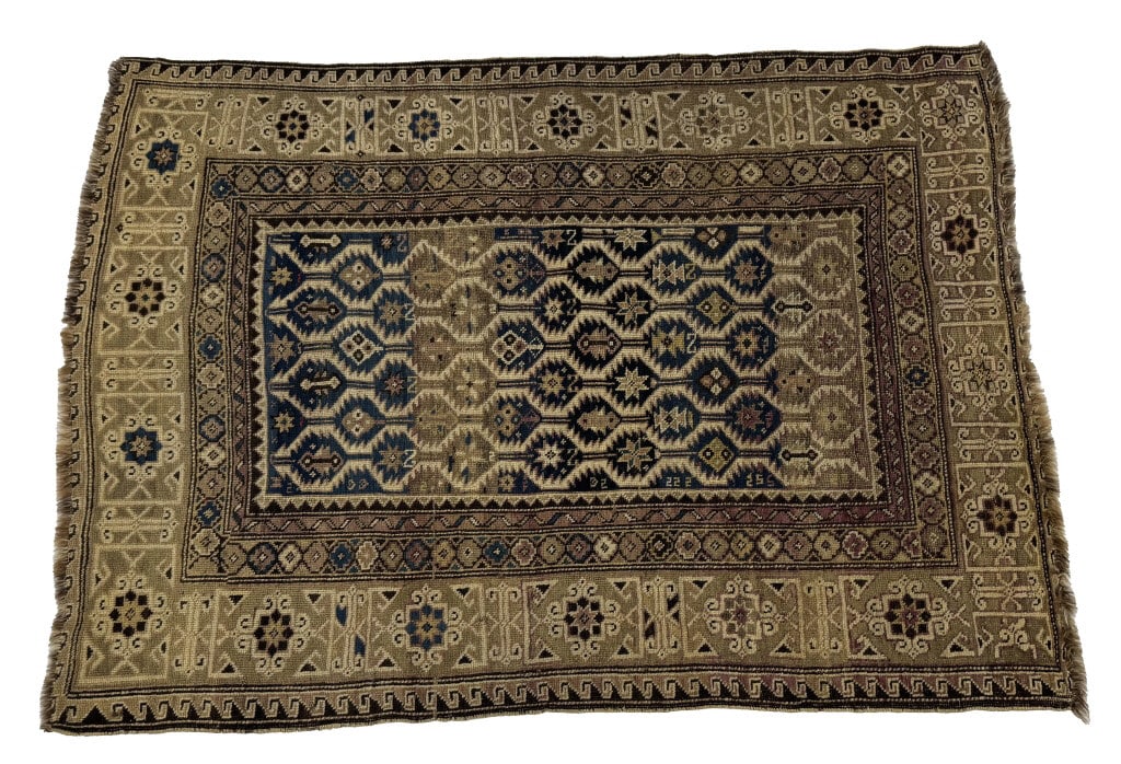 SEMI ANTIQUE CAUCASIAN SCATTER RUG 58" X 42 1/2" (1 of 3)