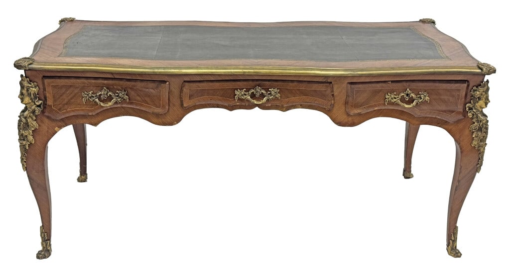 FRENCH BUREAU PLAT WITH ORMOLU MOUNTS 29 1/2" X 32" X 65" (1 of 9)
