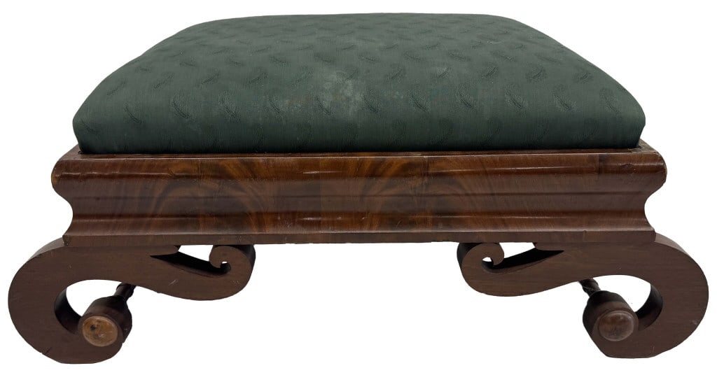 AMERICAN MID 19THC. MAHOGANY OTTOMAN 13 1/2" X 31" X 22" (1 of 5)