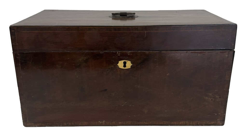 REGENCY PERIOD DOUBLE BIN TEA CADDY 7" X 13" X 6 1/2" (1 of 4)