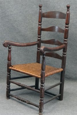 18Th Century Ladder Back Armchair: 18Th Century Ladder Back Armchair