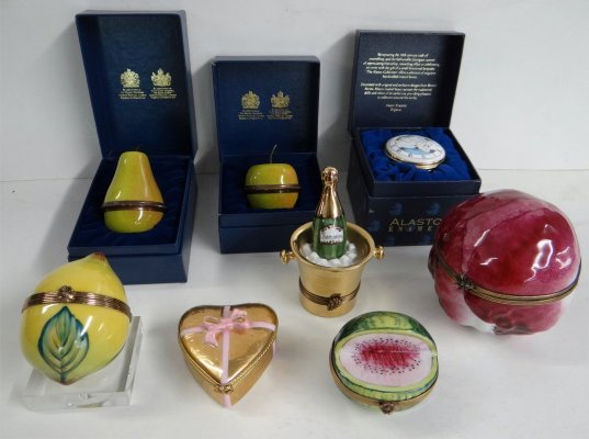Group Of Limoges & Enamel Boxes - Two Halcyon Days: Group Of Limoges & Enamel Boxes - Two Halcyon Days