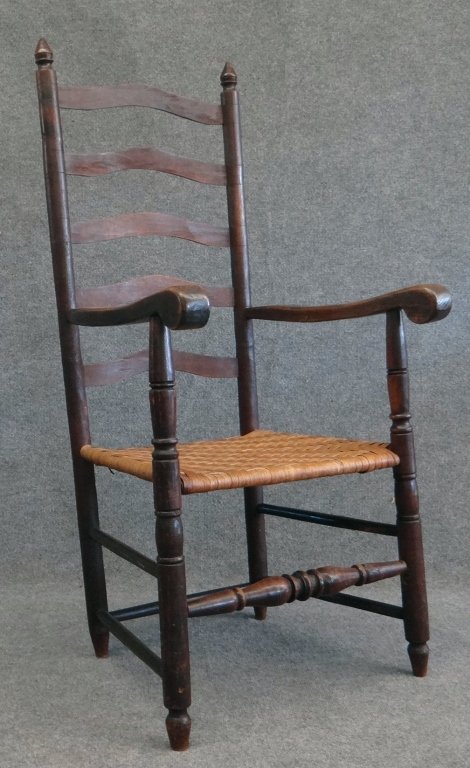 EARLY 19THC. LADDER BACK ARM CHAIR