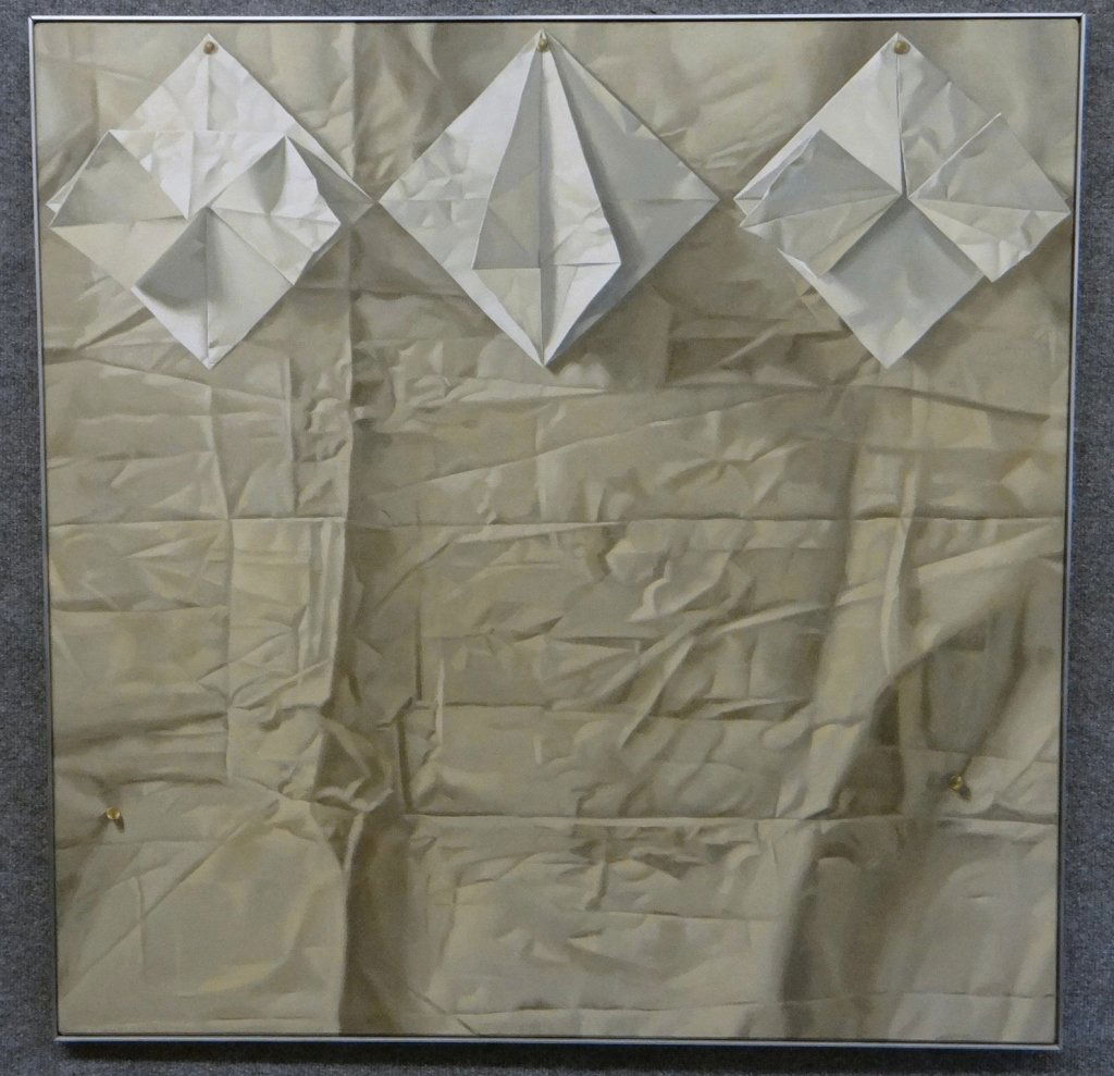 MODERN TROMPE 'L OEIL ACRYLIC ON CANVAS UNSGND: 40" X 40"