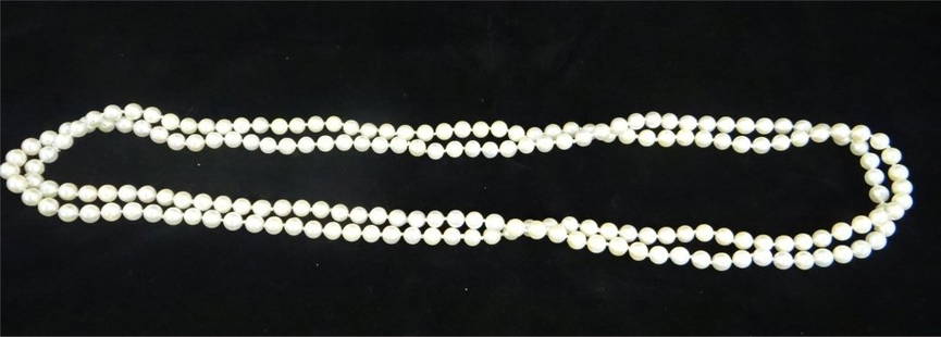 OPERA LENGTH STRAND OF PEARLS APPROX. 6MM: 27" LONG