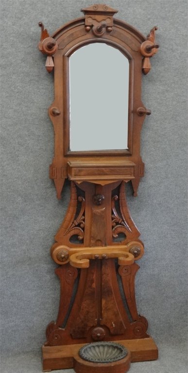 WALNUT HAT & CANE STAND C.1880: WALNUT HAT & CANE STAND C.1880