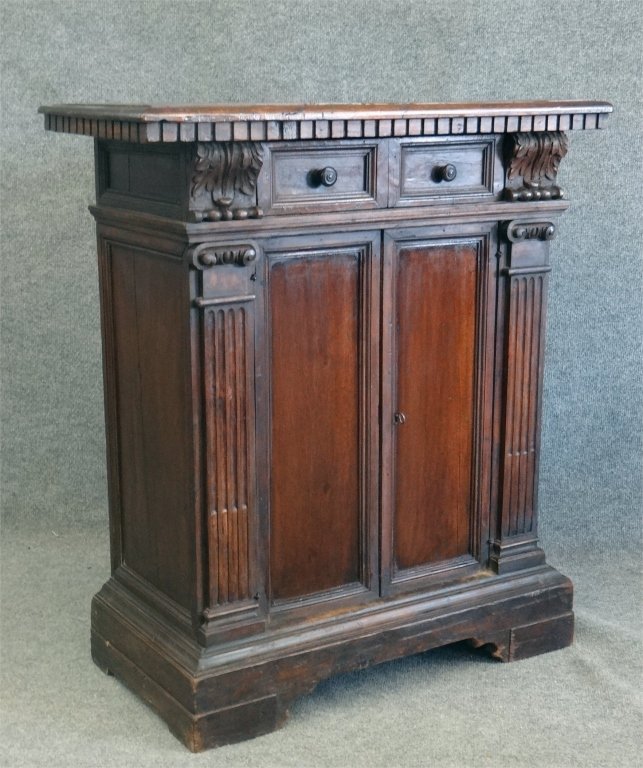 WALNUT ITALIAN 2 DOOR / 2 DRAWER CABINET: WALNUT ITALIAN 2 DOOR / 2 DRAWER CABINET