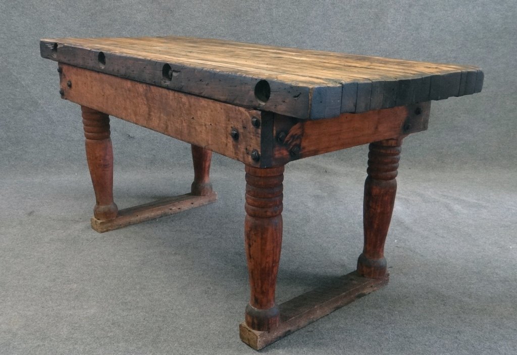 BUTCHER BLOCK TOP WORK TABLE 5' X 28 1/2': BUTCHER BLOCK TOP WORK TABLE 5' X 28 1/2'