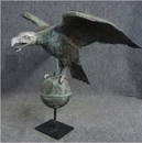 19THC. FULL BODIED EAGLE ON BALL WEATHERVANE