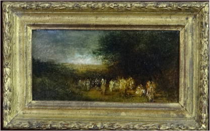 O/C  R.A.BLAKELOCK  "APACHE INDIANS BREAKING CAMP"