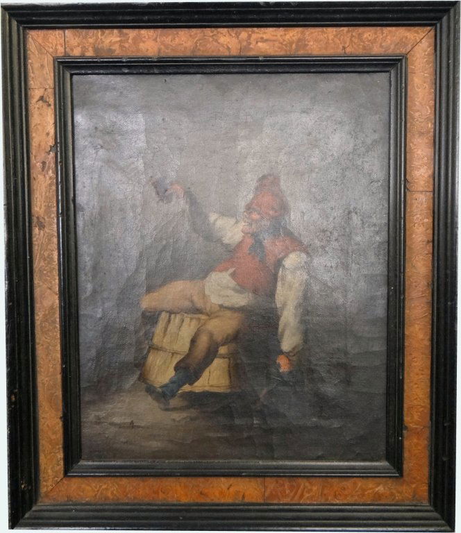 O/C 18THC. DUTCH SCHOOL "THE MERRY MAKER" UNSGND: 13 1/2" X 10 3/4"