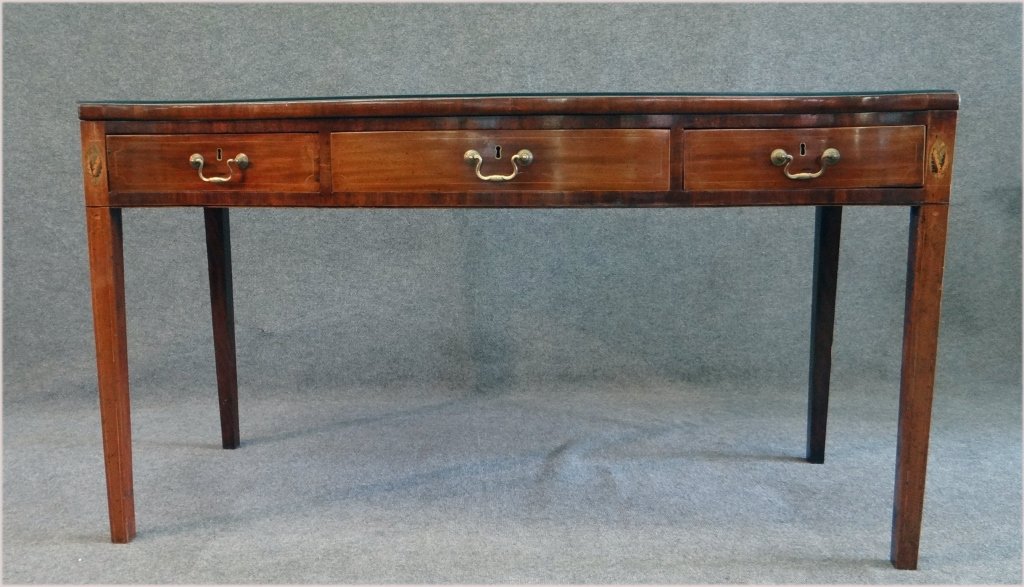 HEPPLEWHITE OR GEO III HUNTBOARD: SERPENTINE FRONT 58" LONG X 25" DEEP X 34" HIGH